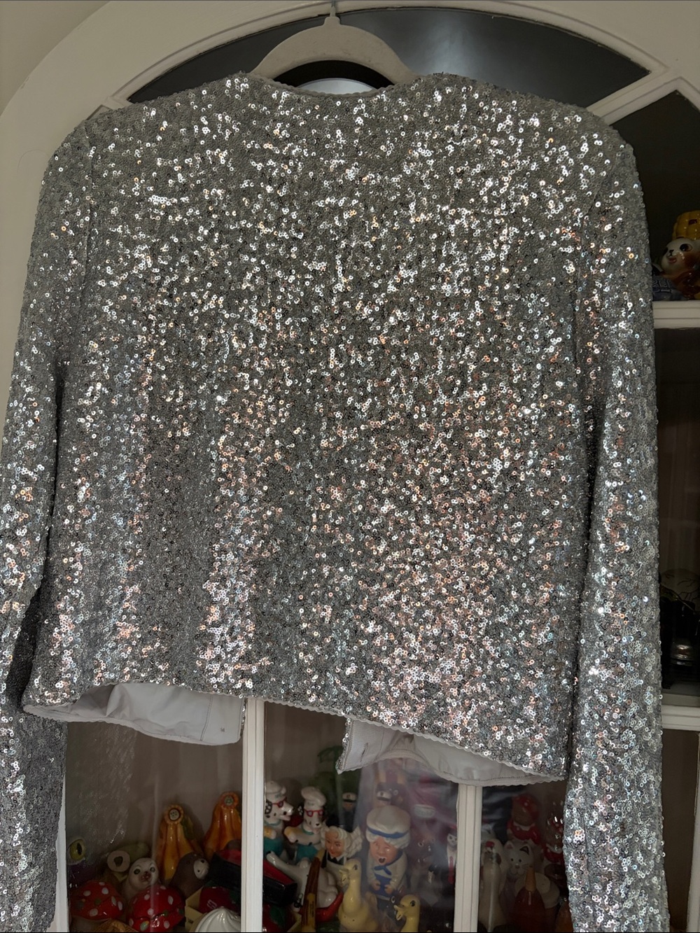 NWT XL Good American Silver Sequin Blazer Jacket - Picture 4 of 6